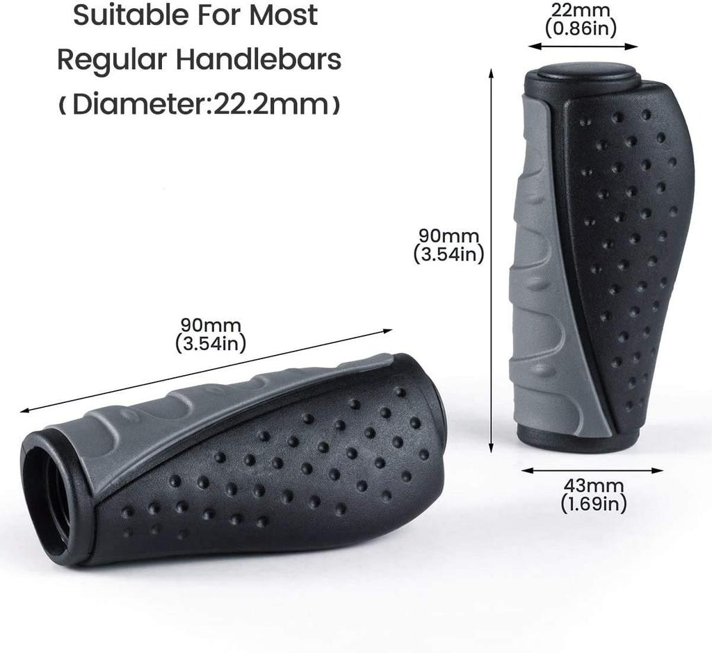 PRUNUS Short Bike Handlebar Rubber Ergonomic Bicycle Handlebar Grips for MTB Mountain BMX Grips, Anti-Slip