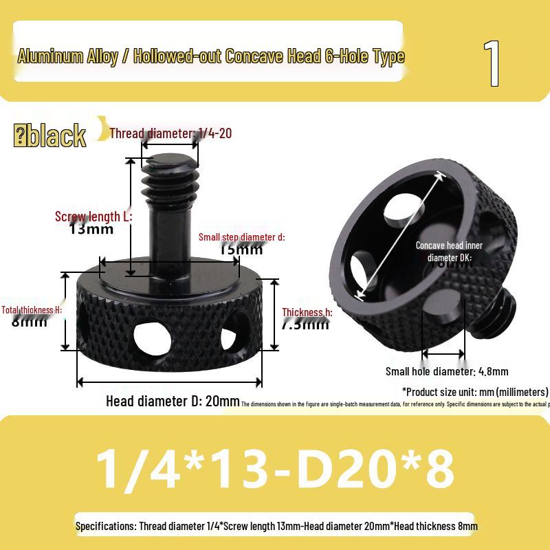 1/4 Aluminum Alloy Hand-Tightened Drone Gimbal Adjustment Screw