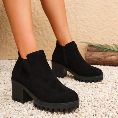 Bottes pour femmes Couleur unie Bottines légères Antidérapantes À enfiler Extérieur Chaussures de créateur pour femmes Bottes de style punk tendance pour femmes
