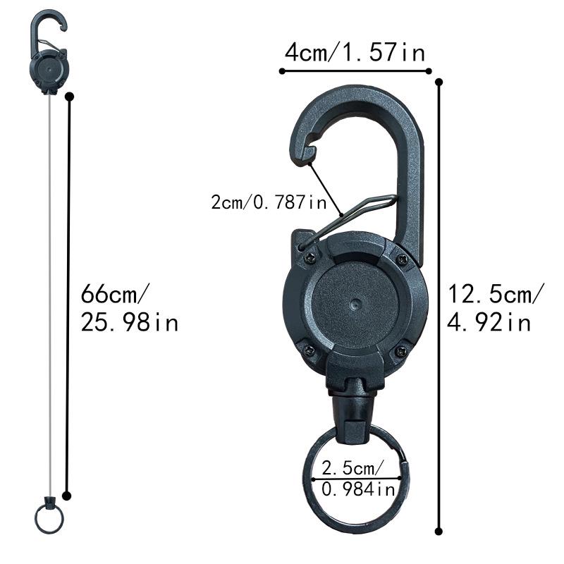 Minimalist Tactical Backpack with U-Shaped Retractable Steel Wire Keyring and Four-Color Spring Buckle