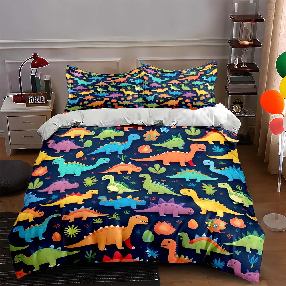 

Colorful dinosaur illustrations. Bedding Duvet cover sets Duvet covers Pillowcases gifts (1 * Duvet Cover 2 * Pillowcases, without duvet insert) 135x200cm