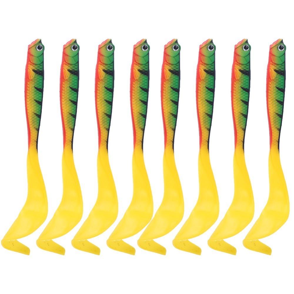 

8 PCS Soft Simulation Lure Bait PVC Long Tail Bait Portable Soft Fishing Lure Freshwater Fishing 8PCS