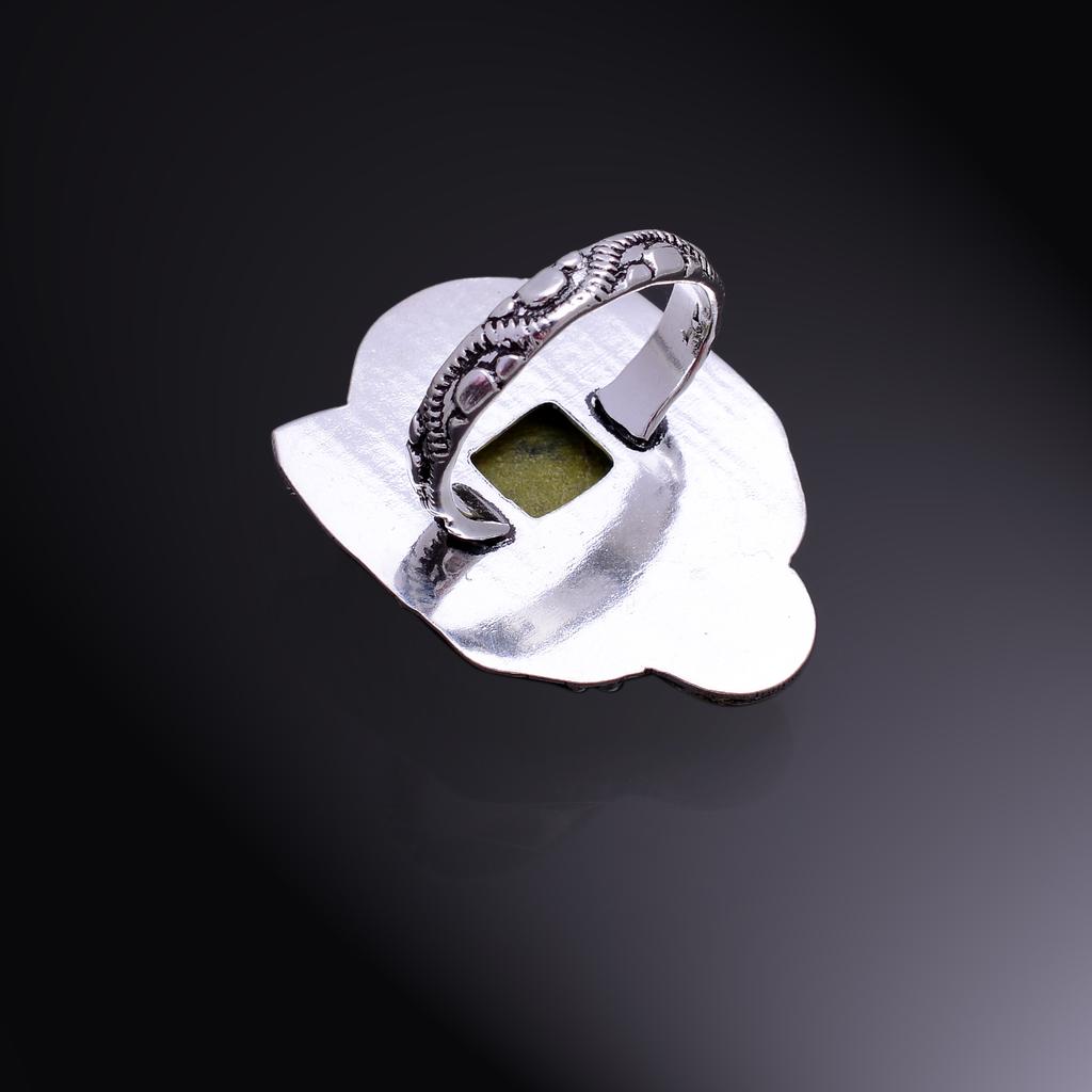 Stichtite Gemstone 925 Sterling Silver Jewelry Two Tone Ring Size 10