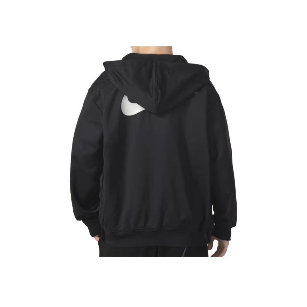 Nike Solid Color Logo Print Zip Hoodie Jacket Men Jackets Black FB7116-010
