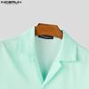 INCERUN Oversized Men Summer Lapel Neck Short Sleeve Floral Print Casual Shirts