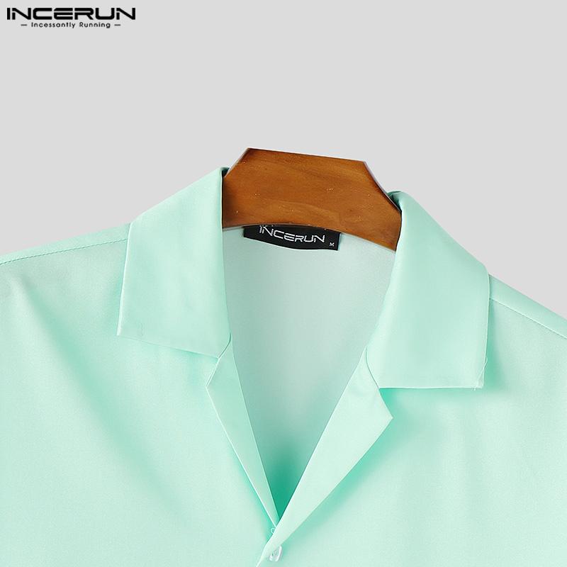 INCERUN Oversized Men Summer Lapel Neck Short Sleeve Floral Print Casual Shirts