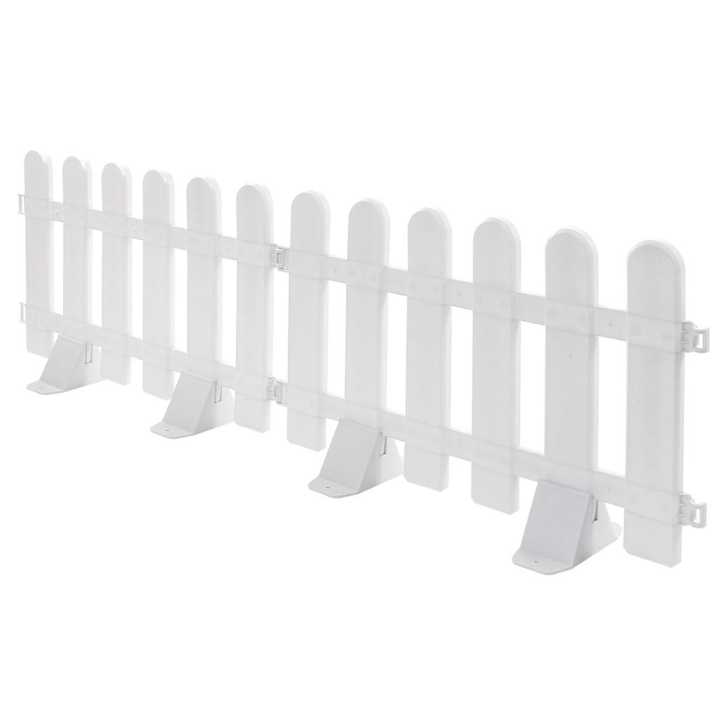 2pcs White Plastic Fence Courtyard Hedge Garden Fence Edging Border Decorative Landscape Small Low Fence For Tree Flower Bed