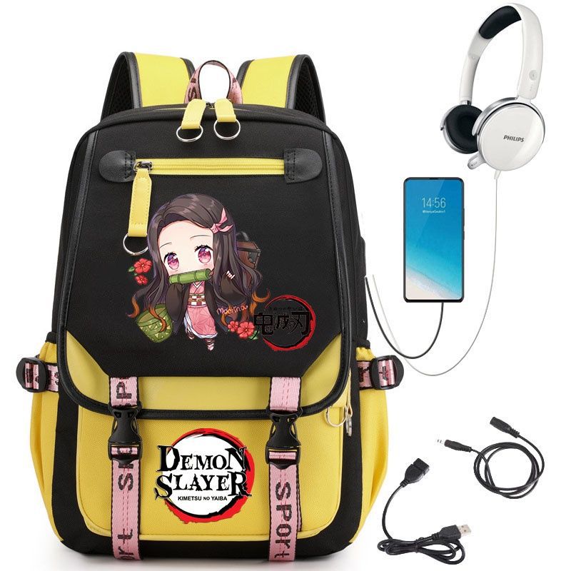 Demon Slayer Anime-Peripherie Rucksack stilvoller Anime-Themen-Schülerrucksack 0084