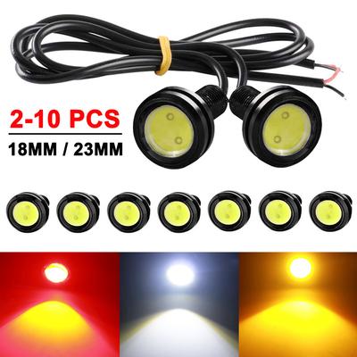 2/10 PIEZAS 18MM/23MM Luz LED Ojo de Águila para Coche 12V Luz Diurna DRL Señal de Aparcamiento Automático Lámparas Para Motocicleta Coche Rojo Amarillo