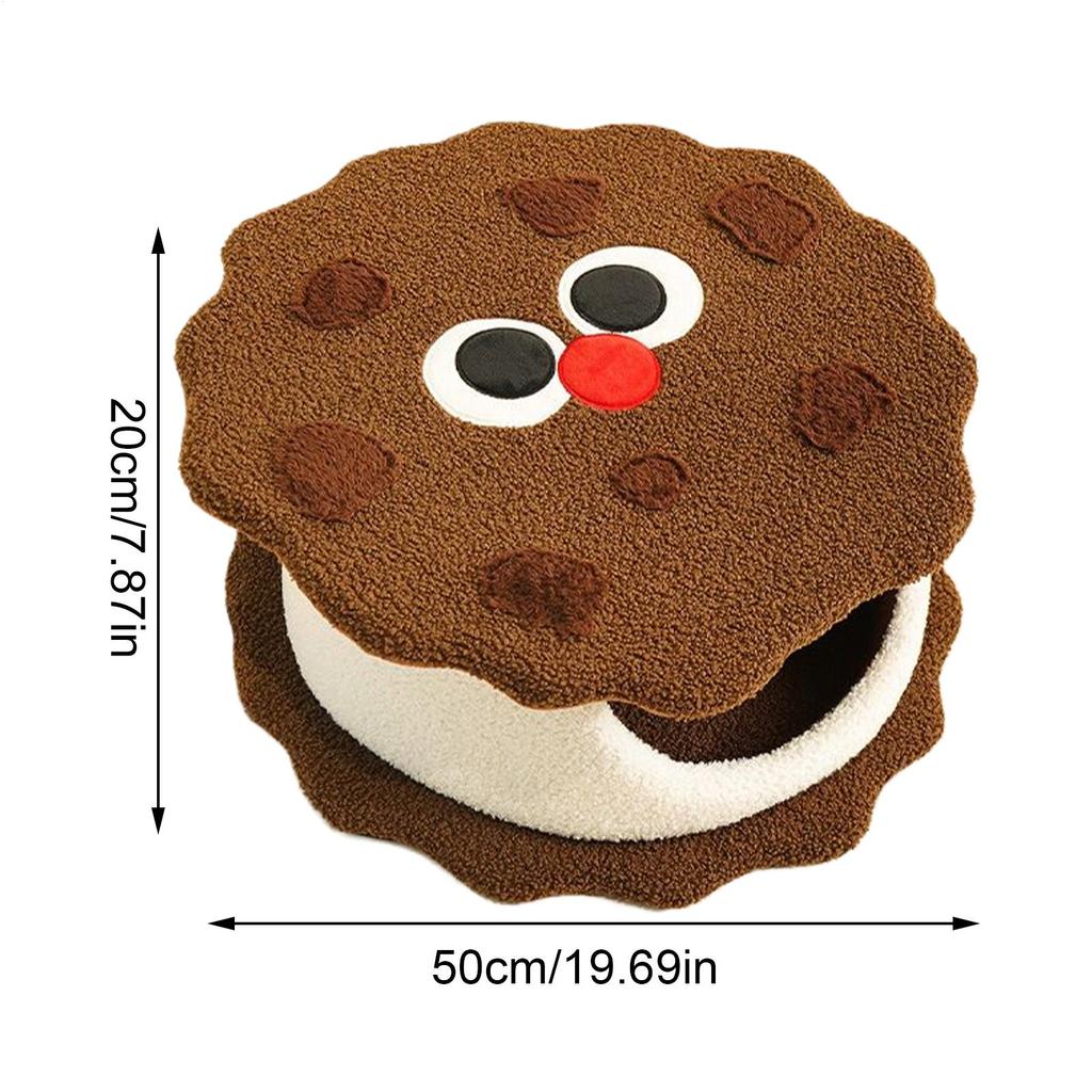 Cat Bed Cookie Designed Kitten Bed Washable Warm Hideaway For Small Pet Puppy Kitten Home Sleeping Apartment Play Indoor Hiding