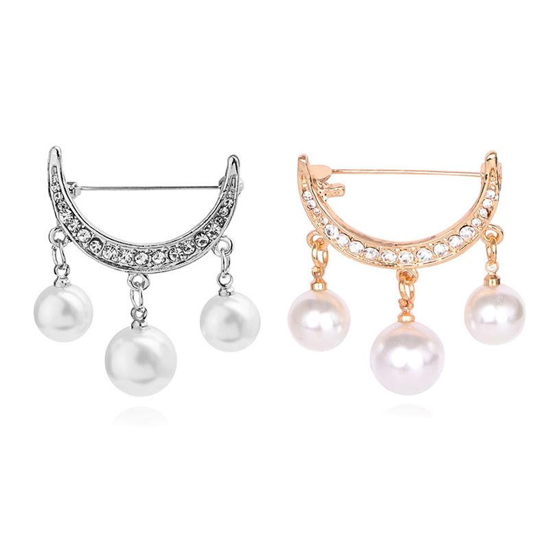 Inci Ay Inci Broş Kadınlar Için Zarif Broş Pins Boncuk Kolye