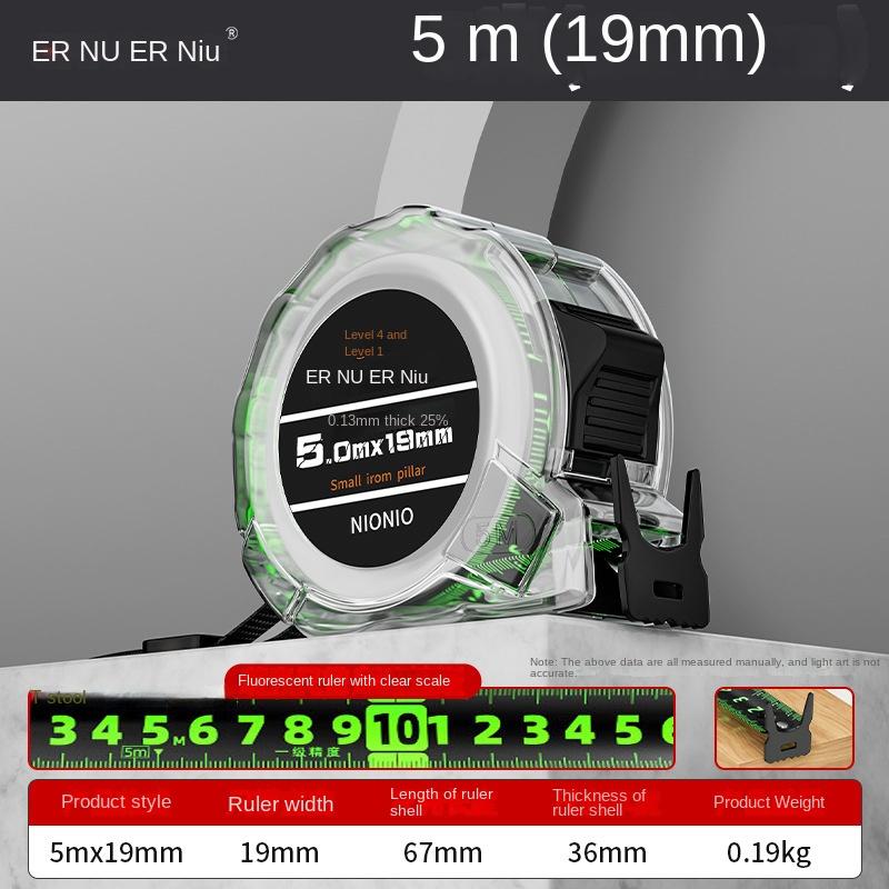 3/5/7/10m Fluorescent Tape Measure Double-sided Scale Black Technology Wear-resistant Thickened Multi-purpose Measuring Tape