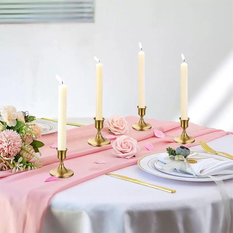Vintage Iron Candlestick Metal Gold Silver Taper Candle Holder Valentine's Day Candle Stick Xmas Party Wedding Table Decoration