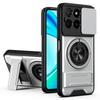 Magnetic Case For Honor X6c 4G / X5b / X5b Plus Ring Holder Foldable Kickstand TPU PC Phone Cover with Camera Lens Slider
