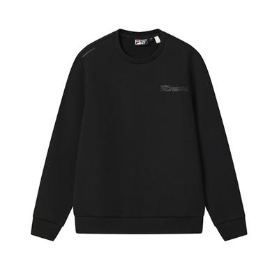 Fila White Simple Comfortable Fashion Casual Versatile Pullover Crewneck Sweatshirt Men Sweatshirt Black F11M543217FBK