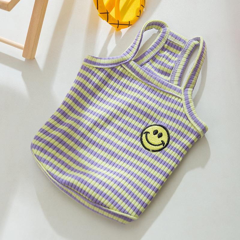 

Colorful Striped Suspender Puppy Dog Spring Summer Clothing Breathable Teddy Bears Bullfighting Universal Pet Clothing XXL (recommended weight 15-10kg)