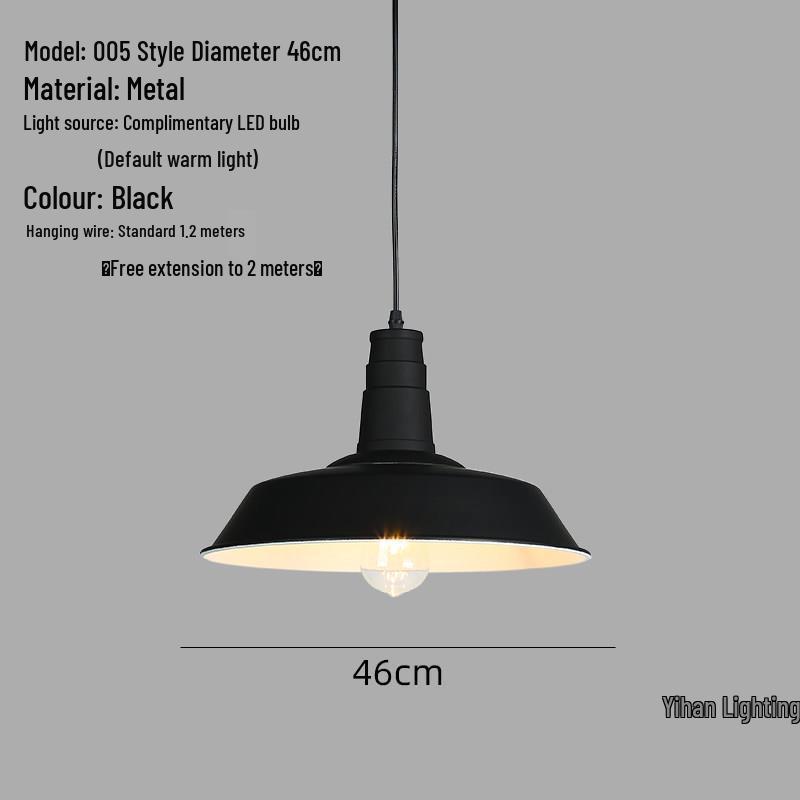Modern Nordic Single-Head Pendant Light for Hotels, Bars, and Restaurants - Industrial Retro Style Lampshade.
