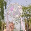Dekorativer runder Handventilator mit Blumenmuster, Seidenfächer, klassischer Hanfu-Fächer, Hochzeitsgeschenke