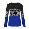 Women Fashion Patchwork Printing Lace Long Sleeve Casual Button Pullover Sweatshirt Top