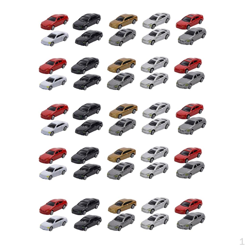Scale Model Mini Car 1:87 Building Train Scenery 50-70pcs