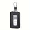 Leather Case Keychain Lychee Pattern Light Luxury Mirror Window Visible Remote Control Lock Packet Key Case Waterproof