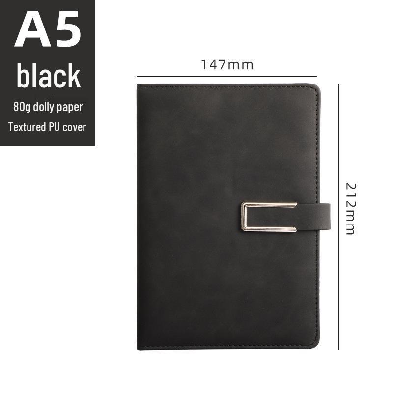 A5 Custom Logo Business Notebook | Soft Leather, Thickened, Buckle Diary with Gift Box