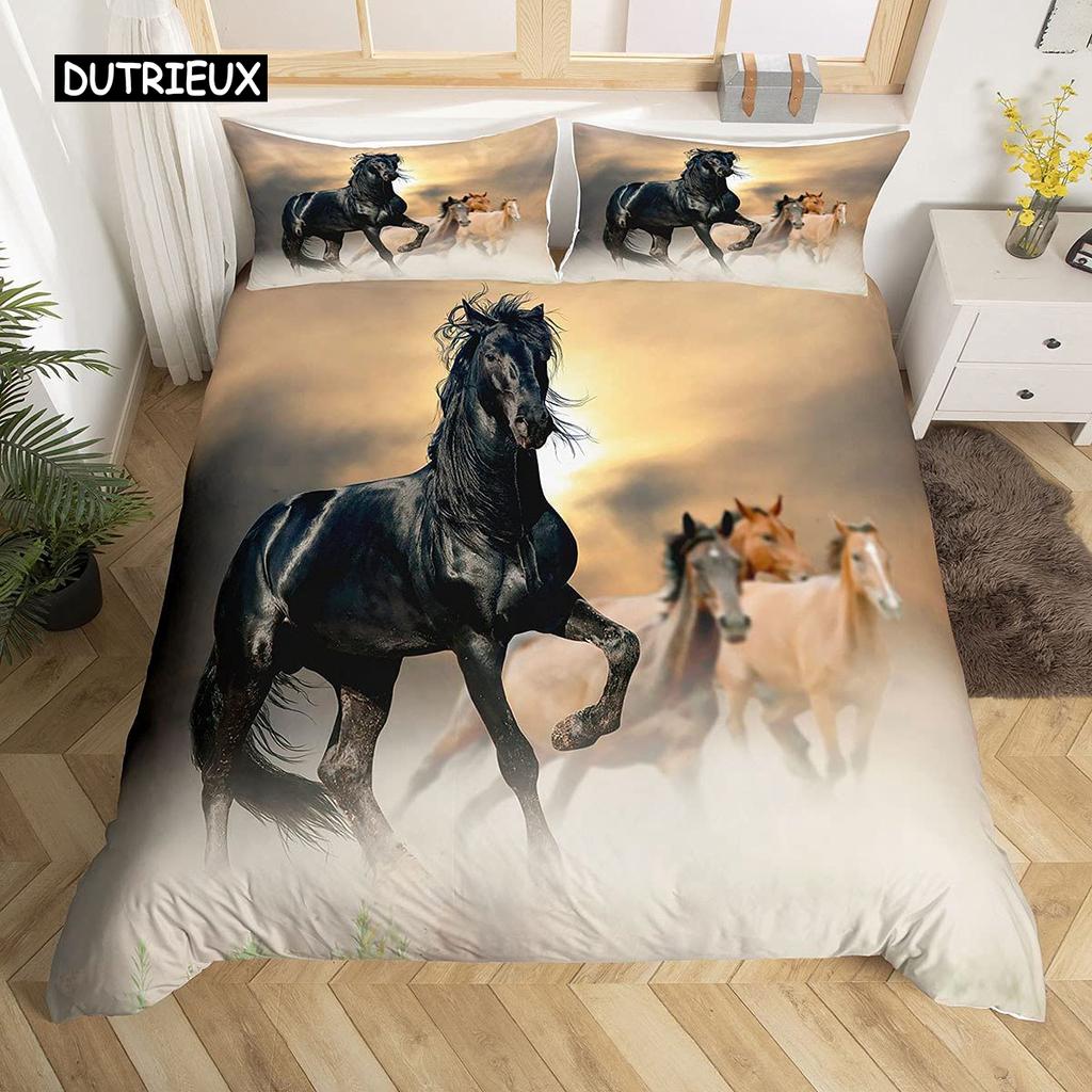 Skull Duvet Cover Set Queen 3 Pcs Black Halloween Bedding Soft Microfiber Comforter Cover Set Beauty Pattern Decor