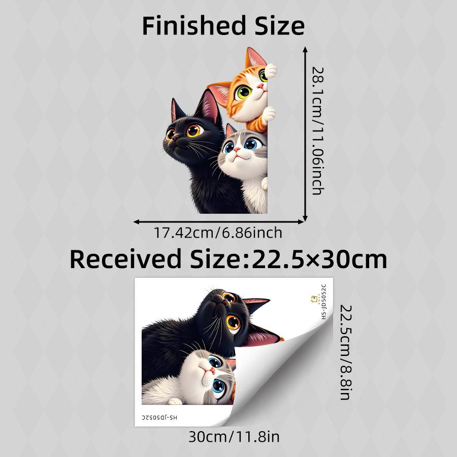 

Cute Peeking Cat Static Cling Window Sticker for Glass Door Home Decor 22.5x30CM