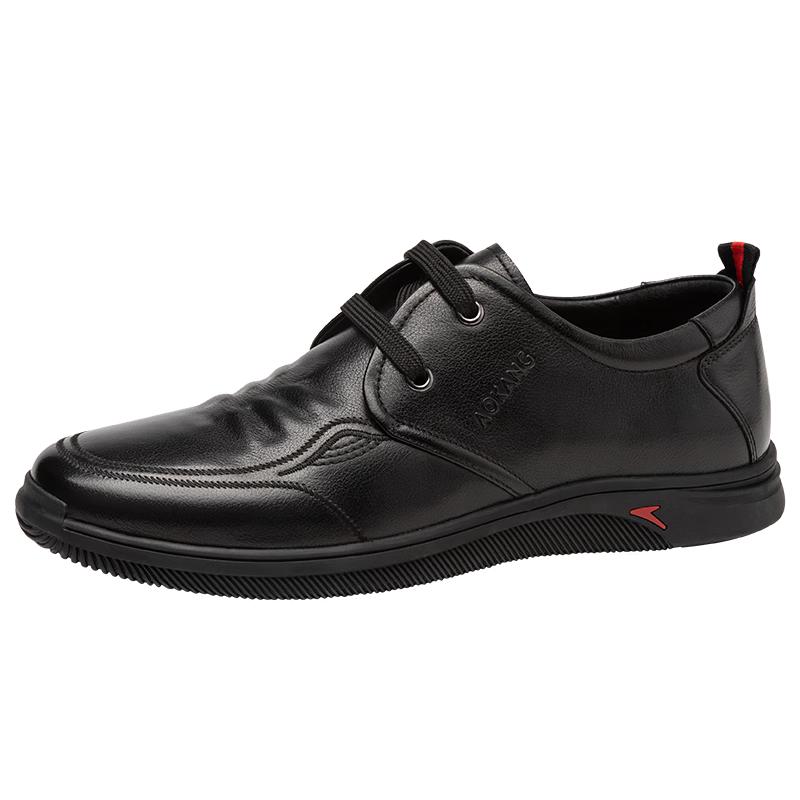 Aokang Men s Casual Lace-Up Leather Driving Loafers EU 43