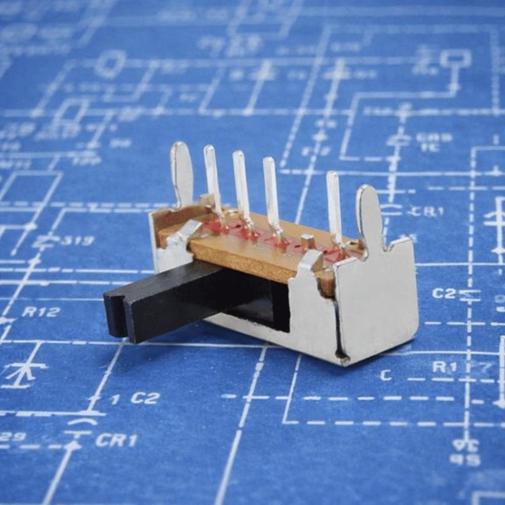 10pcs 0.5A SK13D07VG4 Slide Switches 4 Pin Right Angle Slide Switches  Circuit Boards
