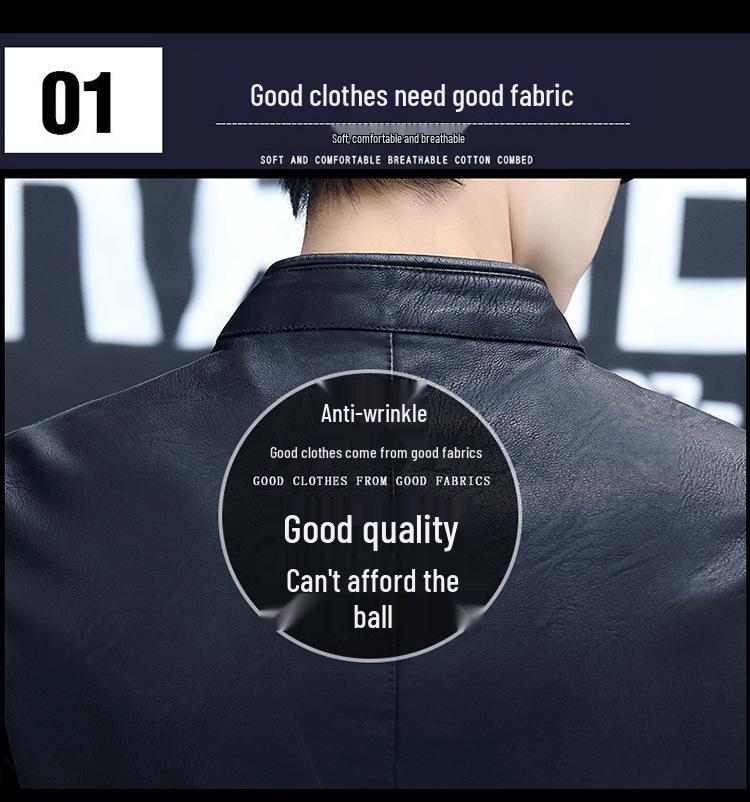 2025 Spring/Autumn Men's Trendy Leather Jacket - Stylish Youth Streetwear