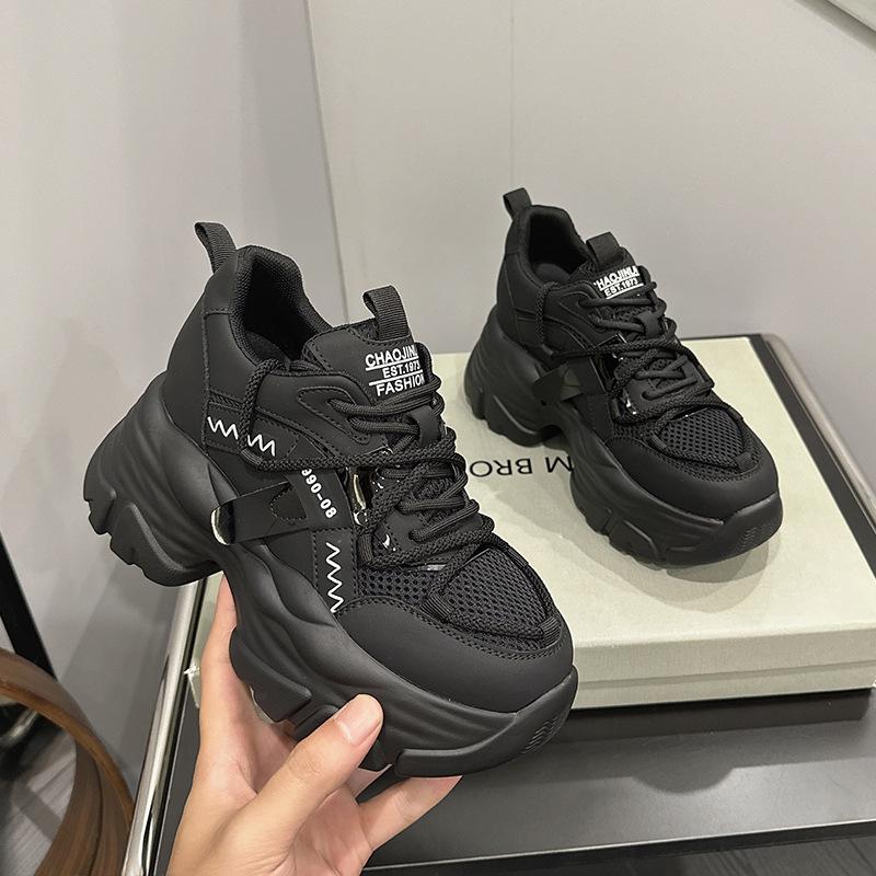 Inner Heightening Dad Shoes Women's Spring Breathable 2025 New Small Thick-soled Women's Shoes Versatile Casual Sports Shoes