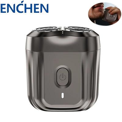 ENCHEN Taschen-Elektrorasierer, Mini, 6 waschbare, rotierende Doppelklingen-Rasierer, tragbar, USB wiederaufladbar, Rasier- und Friseur-Trimmer für Männer