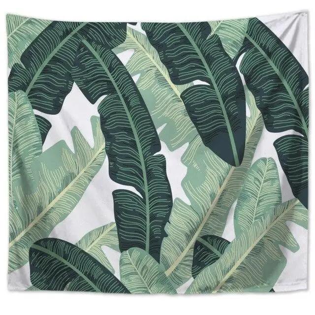 Tropical Monstera Leaf Tapestry  Vibrant Green Art for Living Room Decor Enhance Your Space with Fresh and Natural Vibes