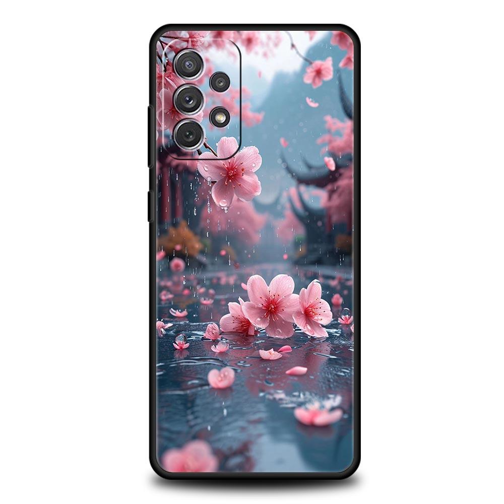 Pink Spring Cherry Blossoms Phone Case For Samsung Galaxy A17 A07 A55 A35 A25 A15 A05 A33 A31 A21s A13 A41 A73 A53 A51 A71 Cover