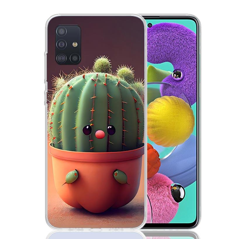 Cartoon Plant Cactus Phone Case for Samsung Galaxy A52 A51 A50S A12 A22 A32 A72 A10S A30S A31 A71 Note 20 Ultra 10 Plus S10 Gala