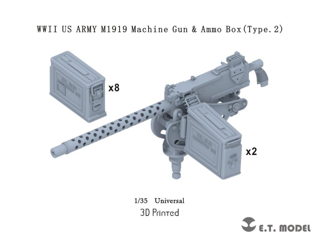 Набір боєприпасів для американського кулемета M1919, модель WW2, тип 2, 2 шт. Пластикові частини моделі 1/35 .30 (7,62 мм) & P35-292 (Військові)