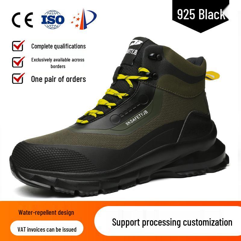 High-Top Steel Toe Safety Shoes - Anti-Smash, Anti-Puncture, Non-Slip, Wear-Resistant, Comfortable for Autumn and Winter