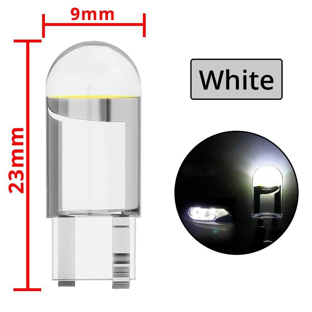 10X T10 W5W Glashülle Cob LED Autoglühbirne 3000K 6000K Mehrfarbig Keil Kennzeichen Karte Innenraum Soffitte Licht Lampe Wasserdicht