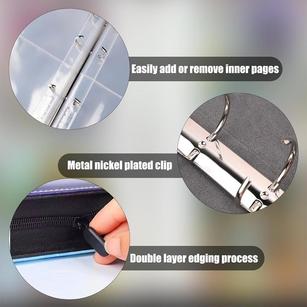 Card Album 4 Compartments 400 Slots 50 Pages 24x18x5cm Multicolor Wear Resistant Waterproof