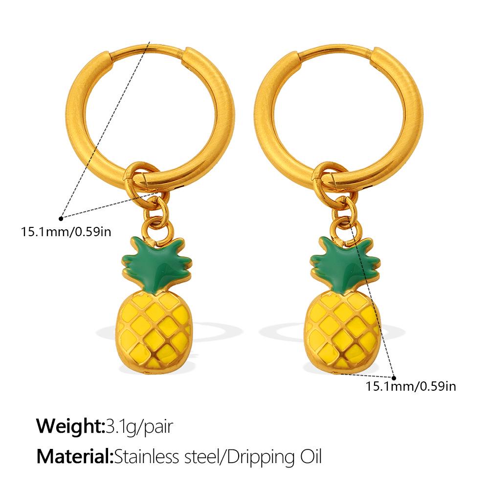 European & American Summer Fresh Fruit Stud Earrings: Strawberry & Pineapple Design for Women