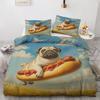 Dog Feet Decoration Bedding Set, Bulldog Colorful Duvet Cover 2er Set with Pillowcase,Microfiber  Duvet Cover with Zipper