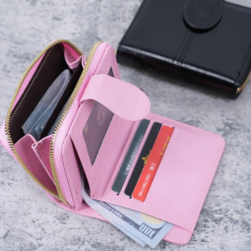 Neues Damenmode-Portemonnaie in Unifarben: Multifunktionale faltbare Geldbörse & Kartenhalter mit großer Kapazität