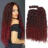 Synthetic Kinky Curly Deep Wave Hair Bundles 4PCS With Lace Closure 22-24 Inch 260g High Temperature Fiber Hair Extensions Weave