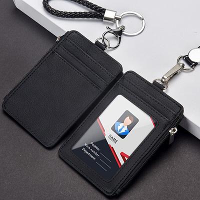 Multifunktionaler Arbeitsausweishalter mit Reißverschluss und Umhängeband, Identitätszugang, Personalausweis, Multi-Card, Bank, Campus, Schule, Büro, Kartenhalter