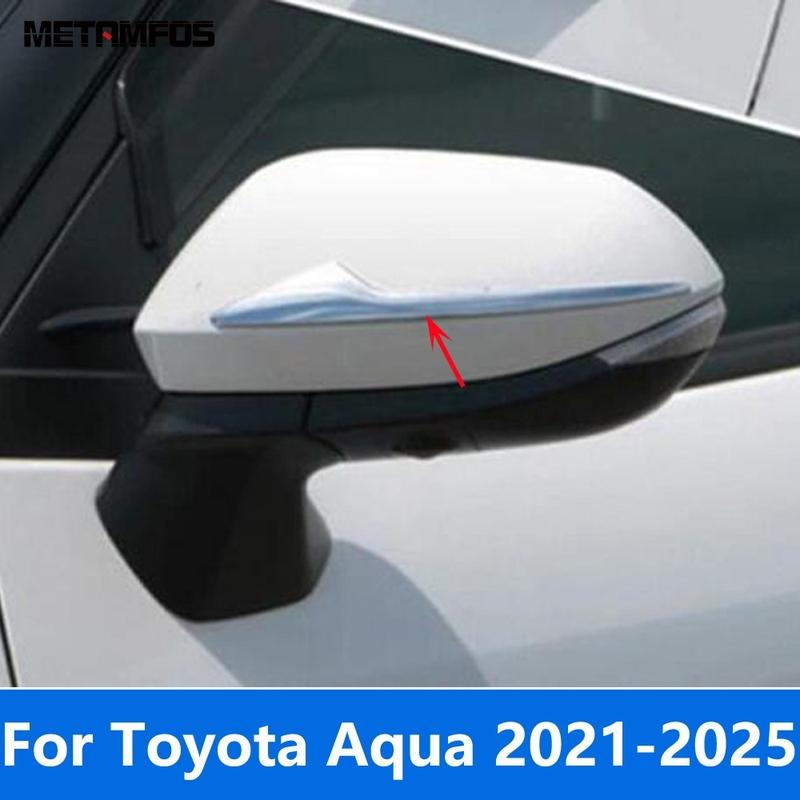 Rear View Mirror Strip For Toyota Aqua - 2024 2025 Chrome Side View Mirror Molding Trim Exterior Accessories Car Styling