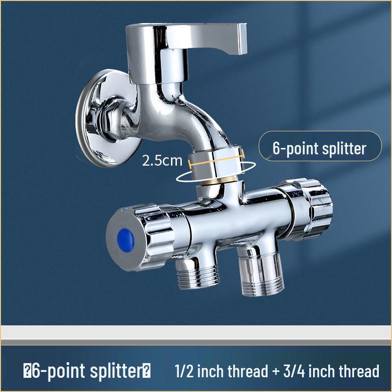 Dual Outlet Faucet Splitter - Two-Way Connector for Washing Machine Inlet Hose