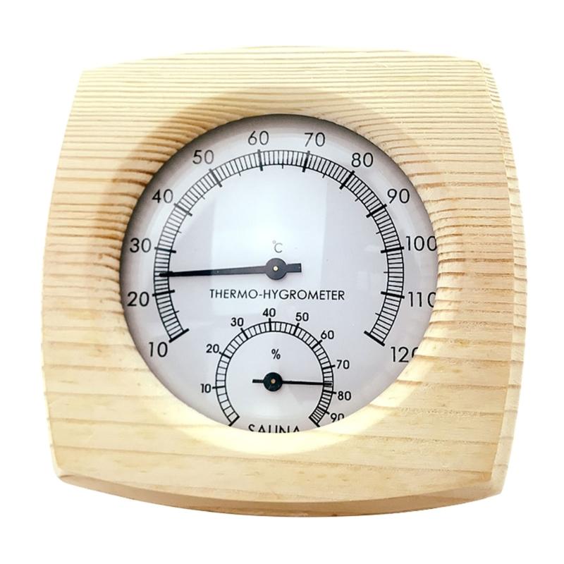 Versatile Wood Thermometer Hygrometer for  Sauna Room Thermometer Hygrometer 1