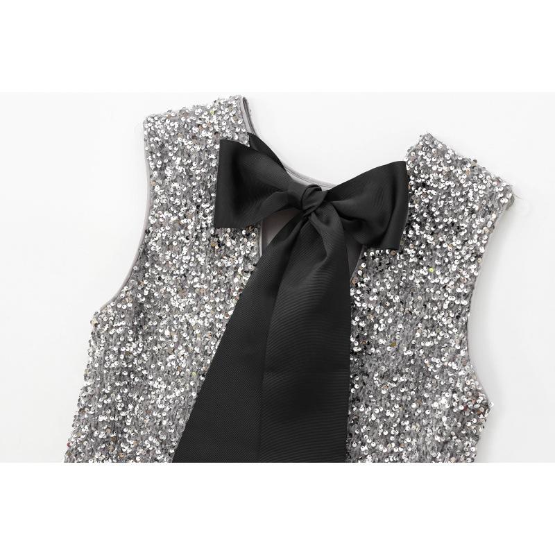 European & American Style Women's Sequin Party Dress with Back Tie 2025