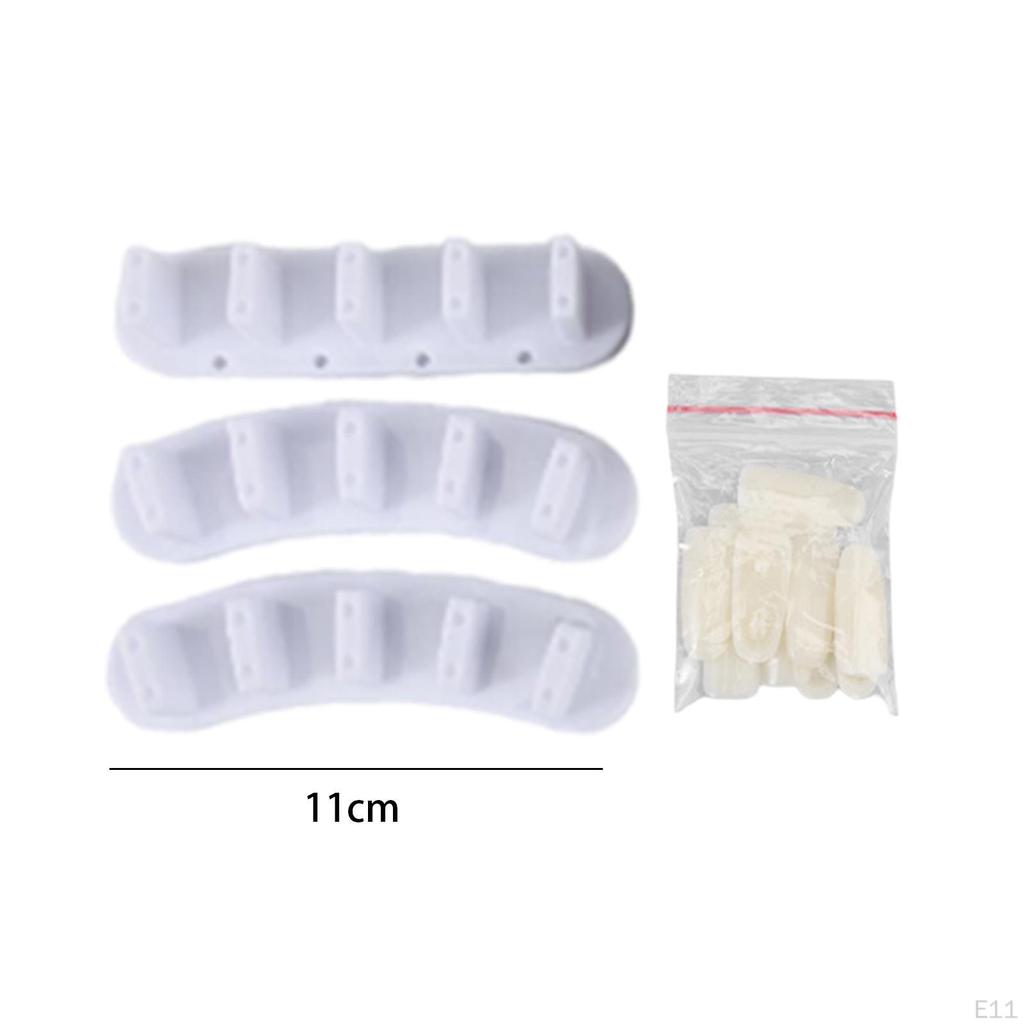 3 Pieces Acrylic Nail Art Display Stand Tips Practice Holder, DIY Training Tools with 10